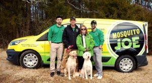 Mosquito Joe South Charlotte Team with MOJO truck and dogs
